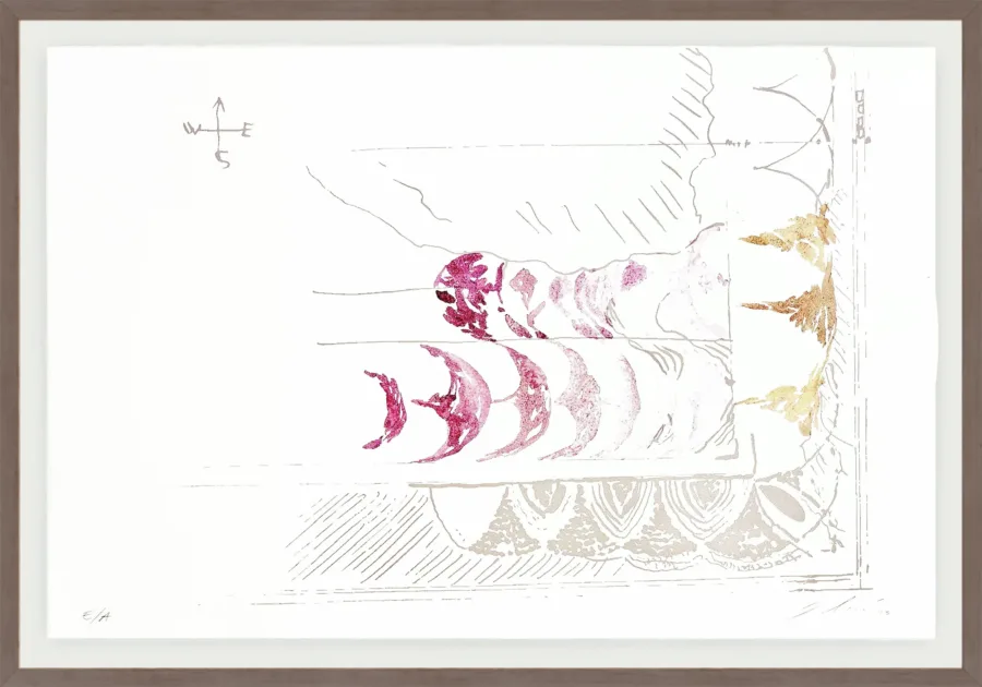 8 MOZAIK GRAFIKA S AKVARELOM 100x70cm uramljena tamni okvir